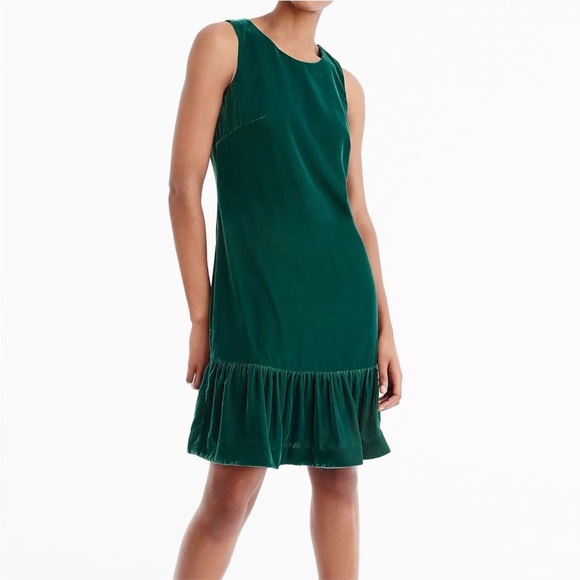 JCrew NWT Green Velvet Dress size 8T - Picture 2 of 7